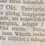 1854 Kolera epedemi i Wännäs