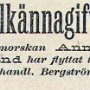 1903 Barnmorskan Liljestrand flyttar till fd handl Bergströms gård Mars 1903